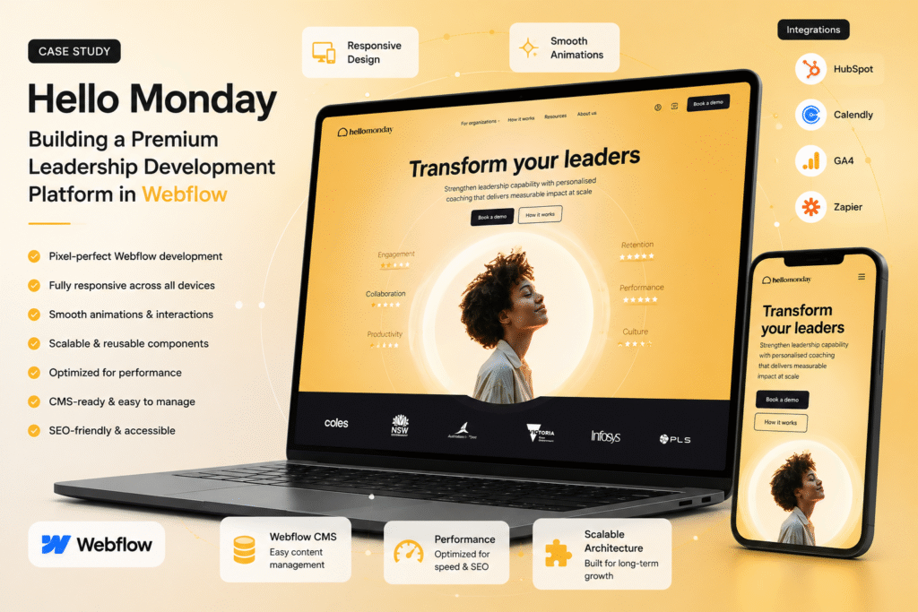 Hello Monday Case Study | Premium Leadership Website Built in Webflow